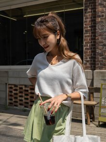 DAZY Áo thun màu trơn Giải trí - trắng - Xem 7