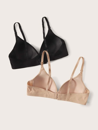 2 Paquetes de Sujetadores ajustables de tiras sólidas, brassieres para mujeres