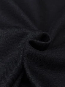 Bộ đồ liền thân in hình trái tim & khẩu hiệu cho bé gái sơ sinh mùa hè - màu đen - Xem 4