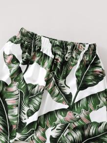 男嬰貼布背心上衣帶熱帶圖案短褲 - 彩色 - 查看 3