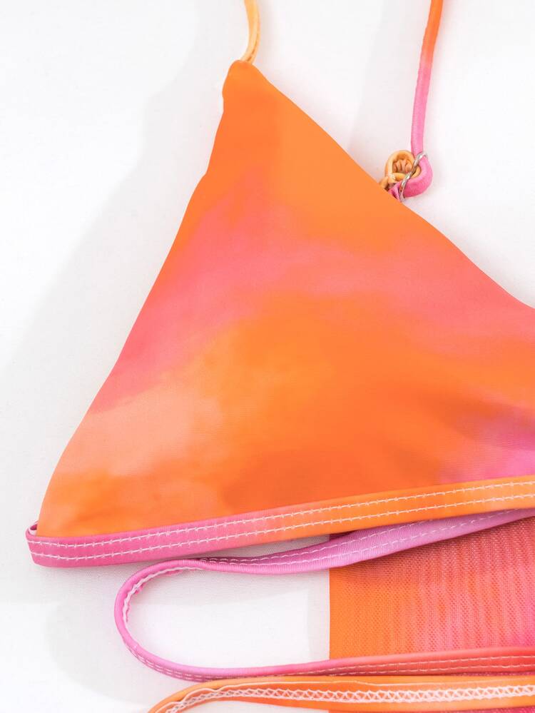 3 Packs Tie Dye Bikini Set & Cover Up, For Summer Beach Vacation - Multicolor - View 4