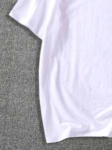 Manfinity EMRG Hombres Camiseta con estampado de letra - Blanco - Ver 5