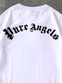 Manfinity EMRG Hombres Camiseta con estampado de letra - Blanco - Ver 6