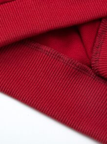 SHEIN Toddler Girls Letter Graphic Sweatshirt - Burgundy - View 5