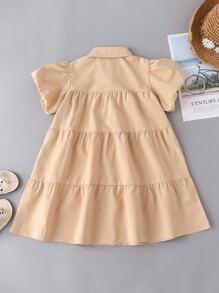 SHEIN 小女童燈籠袖襯衫娃娃裙