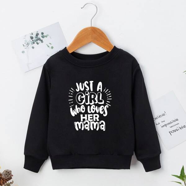 

Toddler Girls 1pc Slogan Graphic Sweatshirt, Black