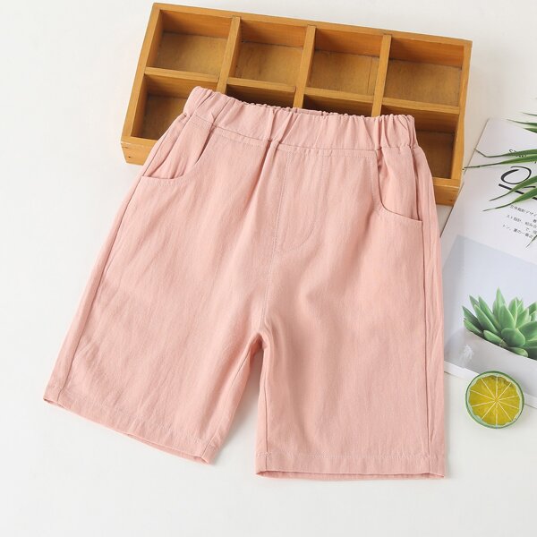 

Toddler Girls Elastic Waist Shorts, Pink