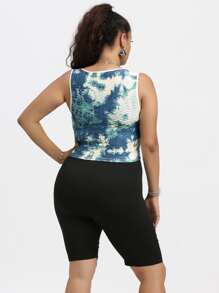 SHEIN Unity Áo hai dây Plus Size Tương phản ràng buộc Cà vạt nhuộm Boho - Nhiều màu - Xem 2