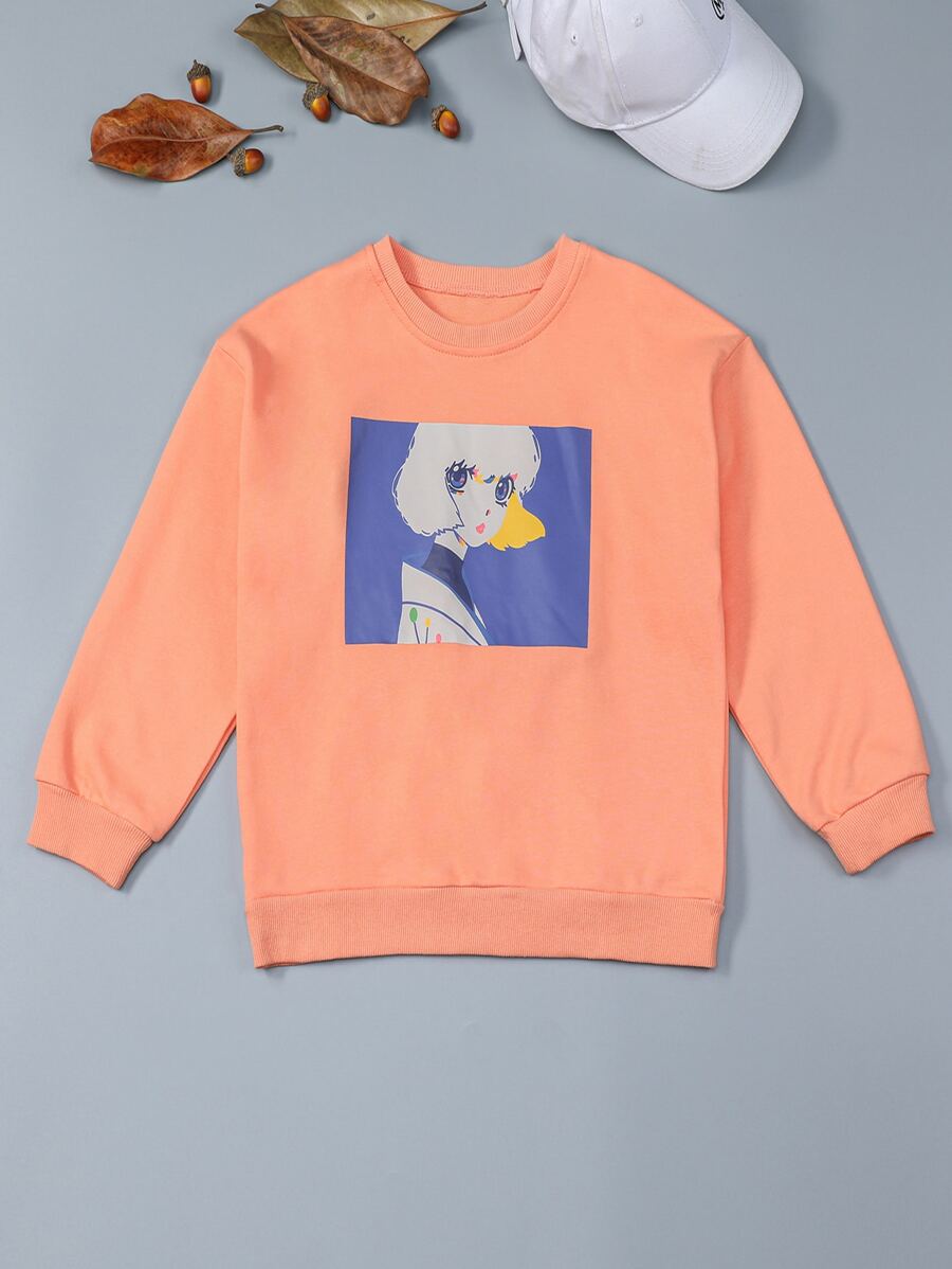 Áo nỉ Gái Con số Giải trí - trái cam - Xem 1