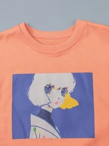 Áo nỉ Gái Con số Giải trí - trái cam - Xem 3