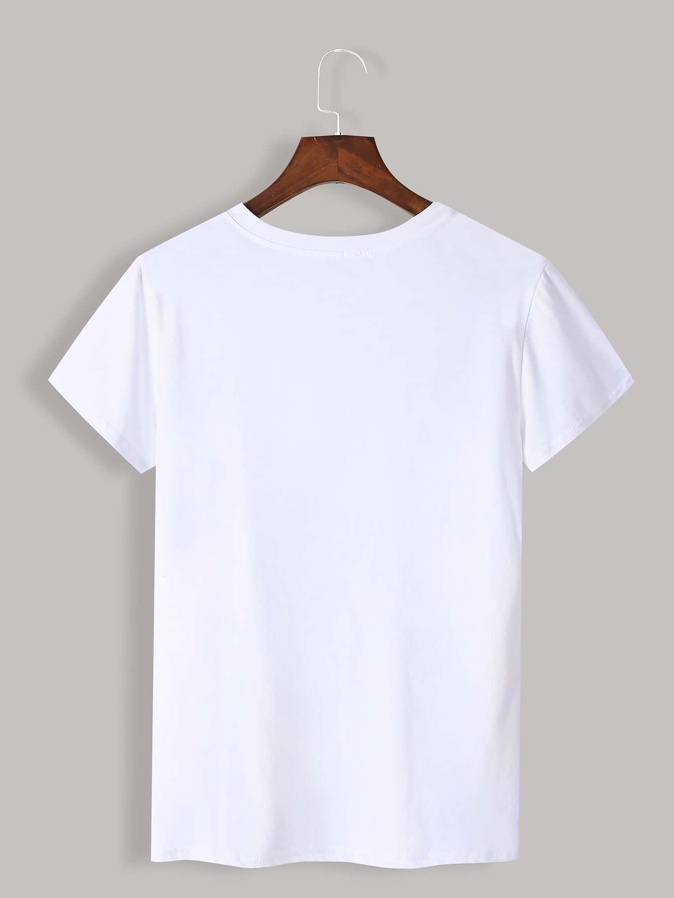 SHEIN BASICS Slogan Graphic Short Sleeve Tee SOMETIMES I TALK TO MYSELF THEN WE BOTH LAUGH - White - View 2