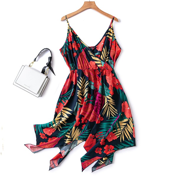 

Plus Floral & Tropical Hanky Hem Cami Dress, Multicolor