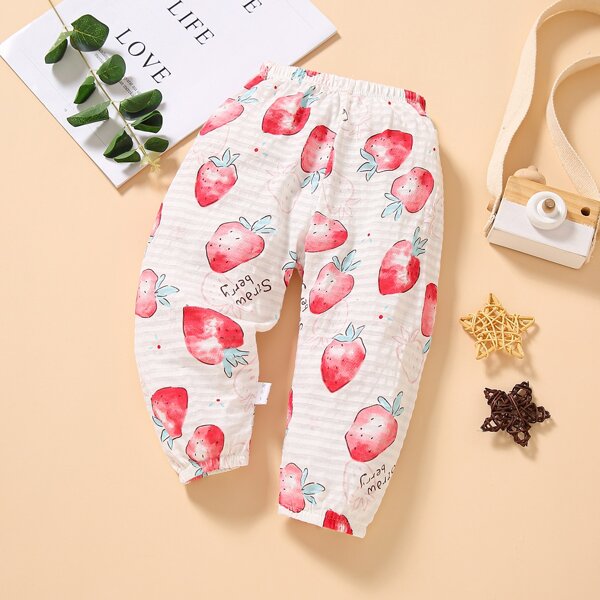 

Baby Girl Strawberry Print Pants, Multicolor