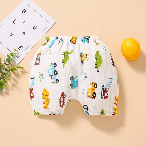 

Baby Boy Dinosaur And Car Print Shorts, Multicolor