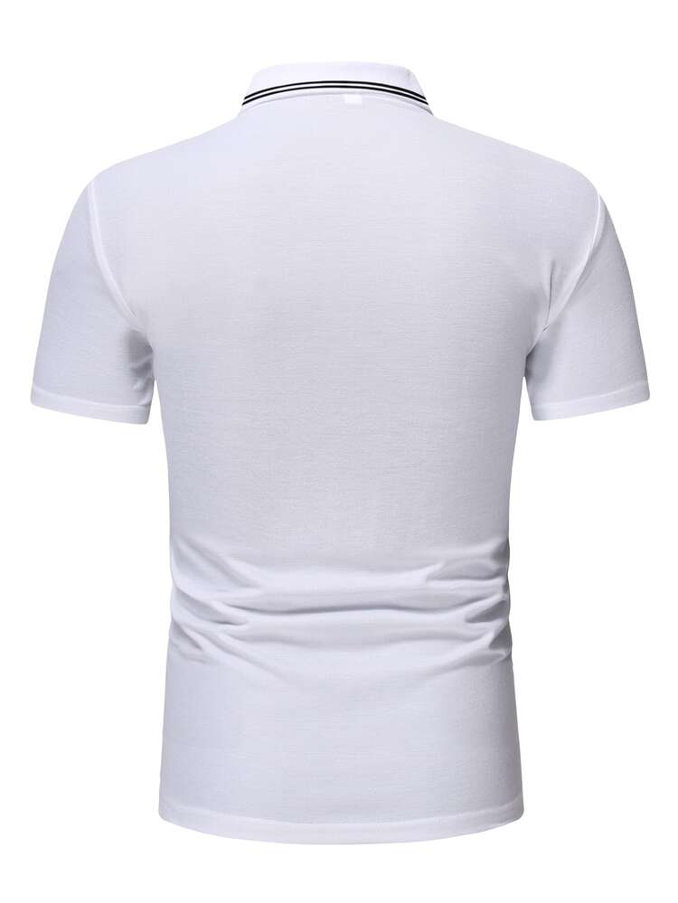 Manfinity Homme 男士動物印花POLO衫 - 白色 - 查看 2