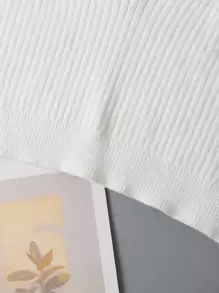 INAWLY Solid Crop Knit Cami Top - White - View 4