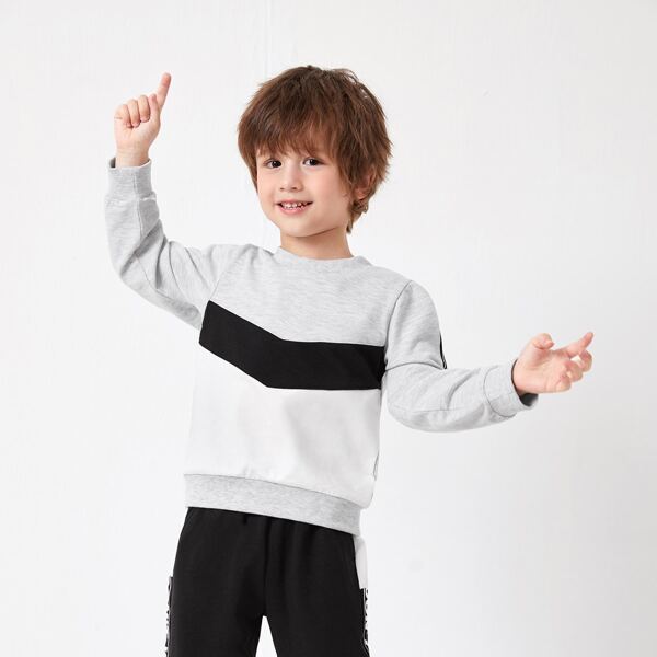 

Toddler Boys Slogan Graphic Side Tape Sweatshirt With Joggers, Multicolor