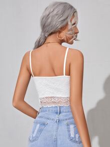 SHEIN Frenchy 貝殼邊蕾絲覆蓋吊帶上衣