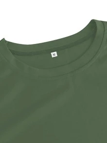 Manfinity RSRT Men Letter And Tropical Graphic Tee - Army Green - View 4