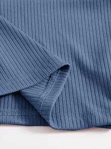 Muchica Top halter corto tejido de canalé - Neblina azul - Ver 6