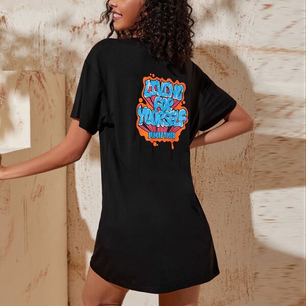 

Letter Graphic Tee, Black