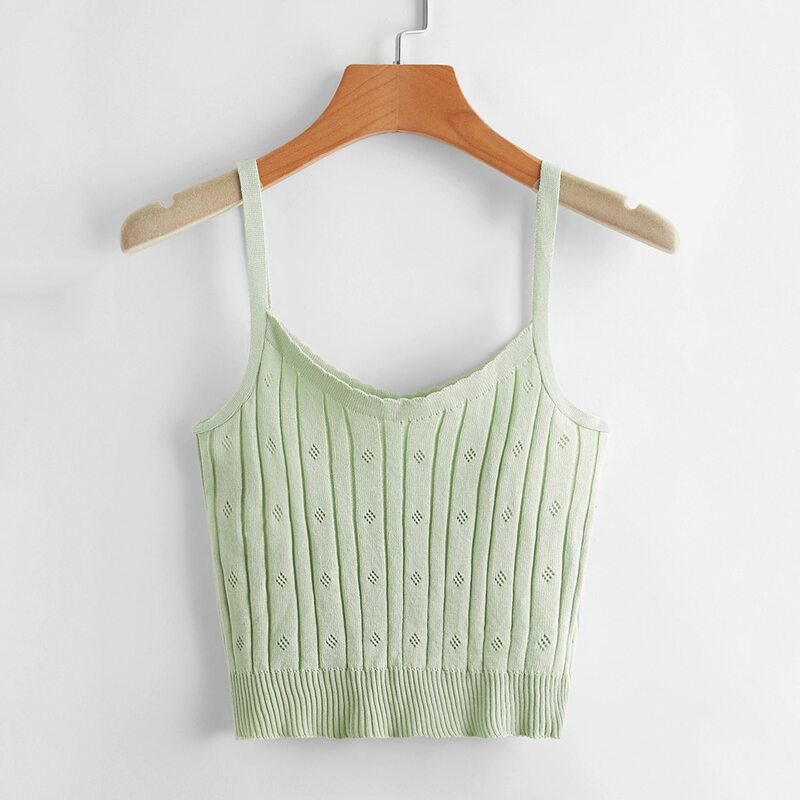 

Pointelle Knit Top, Mint green