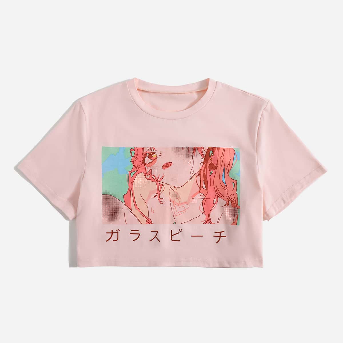 

Figure Graphic Crop Boxy Tee, Pink