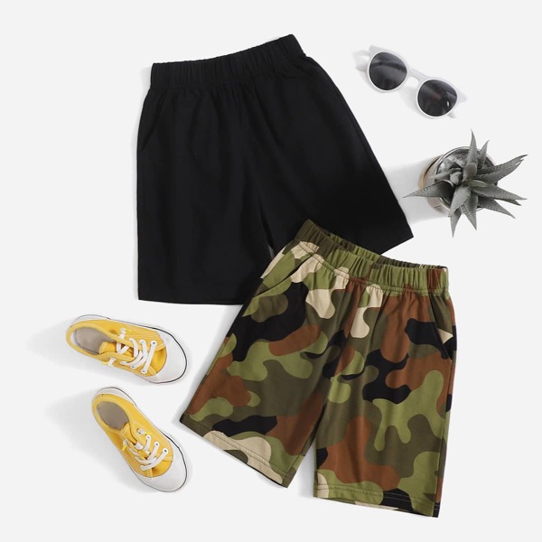 

Toddler Boys 2pcs Camo Print Shorts, Multicolor