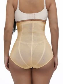 Contrast Lace Shapewear Waist Cincher - Apricot - View 2