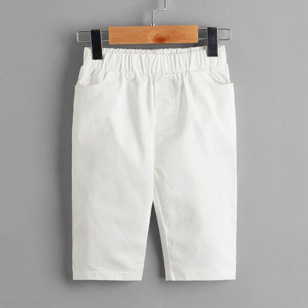 

Toddler Girls Slant Pockets Bermuda Shorts, White