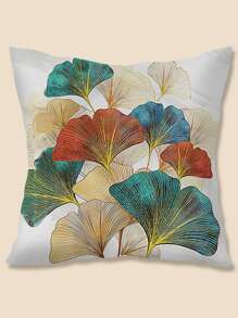 Leaf Print Cushion Cover, Modern Polyester Throw Pillow Case For Home Sofa, Pillow Insert Not Include - Multicolor - View 1