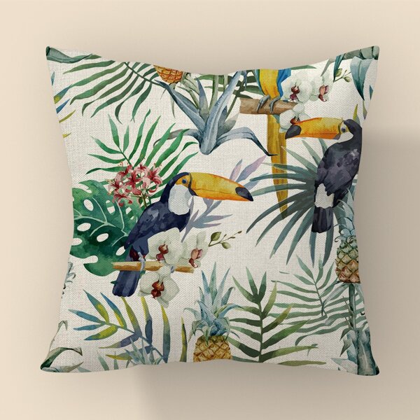 

Tropical Print Cushion Cover Without Filler, Multicolor