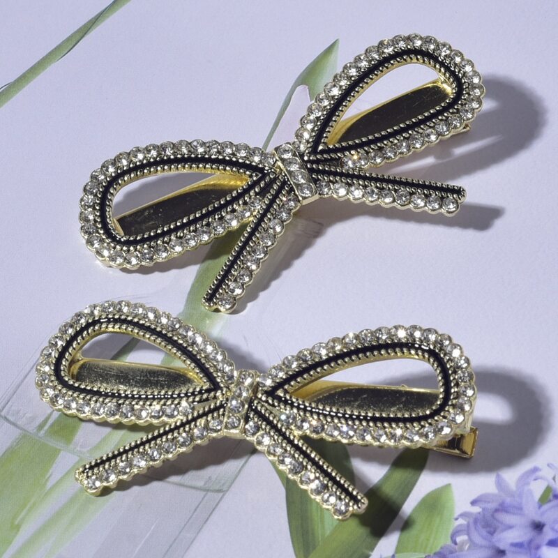 

2pcs Rhinestone Hair Clip, Multicolor