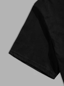 Manfinity Bộ hai mảnh Nam Dây kéo Con số Lá thư Sẵn sàng - màu đen - Xem 4