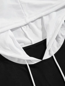 Manfinity Bộ hai mảnh Nam Dây kéo Con số Lá thư Sẵn sàng - màu đen - Xem 3