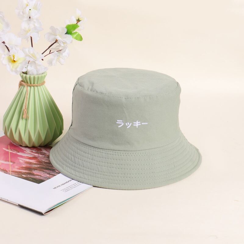 

Graphic Embroidery Bucket Hat, Green