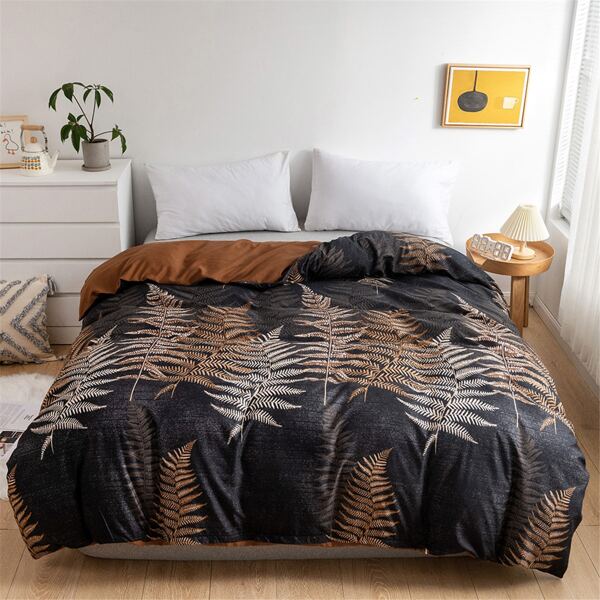 

Leaf Print Duvet Cover Without Filler, Multicolor