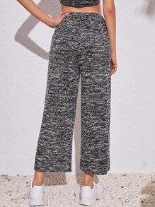 High Waist Wide Leg Trousers - Grey - View 2