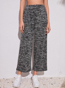 High Waist Wide Leg Trousers - Grey - View 3
