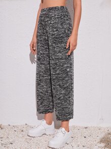 High Waist Wide Leg Trousers - Grey - View 4