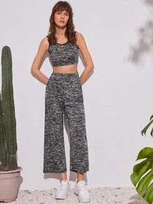 SHEIN Essnce Áo hai dây Nút phía trước màu trơn Giải trí - Xám - Xem 5