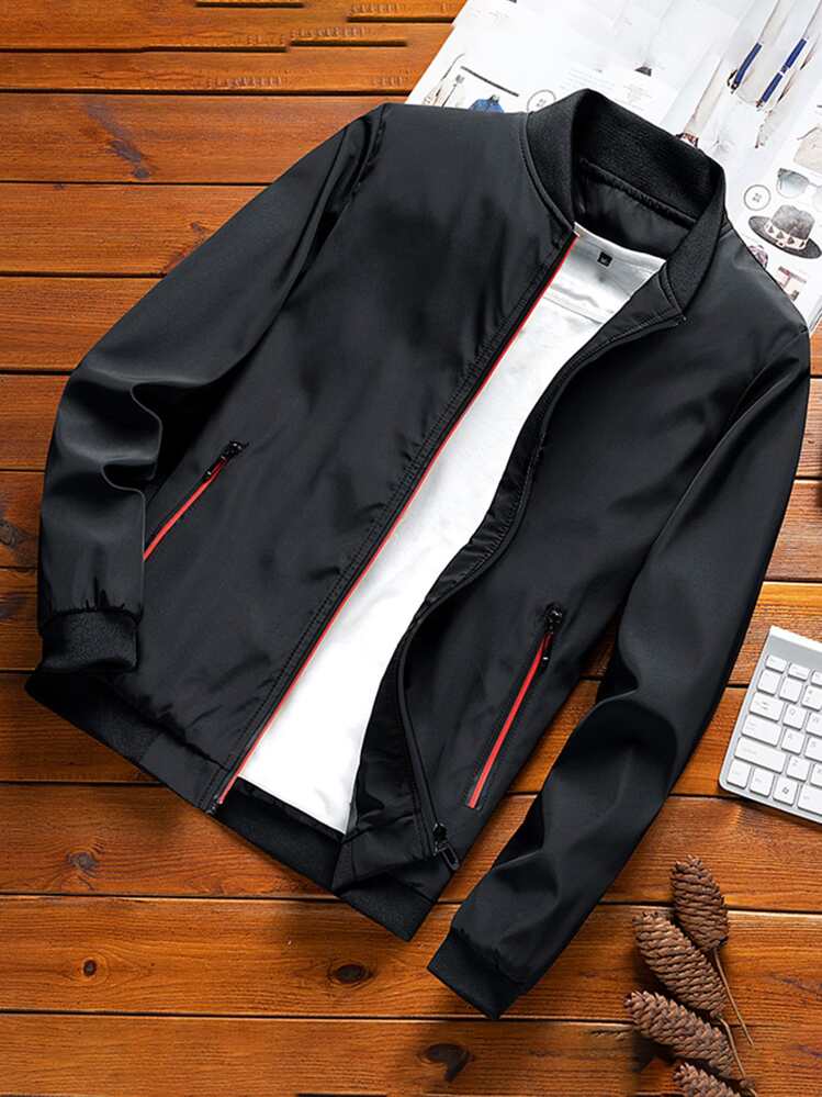 Manfinity Men Zip Up Bomber Jacket | SHEIN