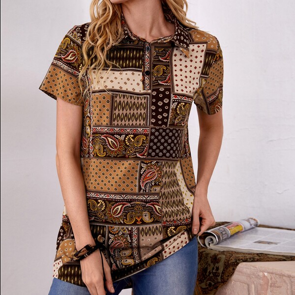 

Paisley & Patchwork Blouse, Multicolor