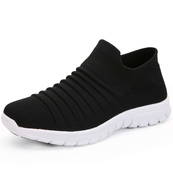 

Slip On Running Shoes, Black and white