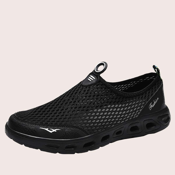 

Men Letter Graphic Slip On Sneakers, Black