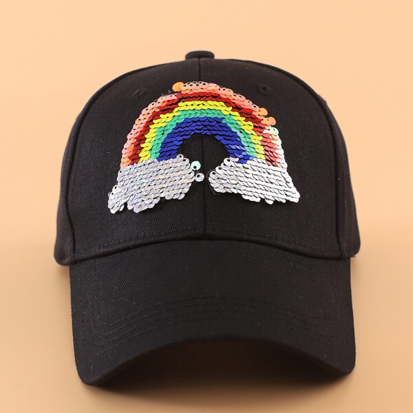 

Sequin Decor Baseball Cap, Black