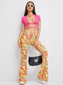 Muchica 花卉印花喇叭褲 - 彩色 - 查看 3