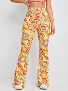 Muchica 花卉印花喇叭褲 - 彩色 - 查看 4