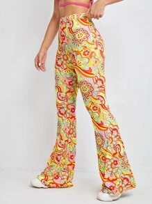 Muchica 花卉印花喇叭褲 - 彩色 - 查看 5