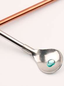 1pc Or 2pcs Stainless Steel Straw & Stirring Multifunctional Spoon - Multicolor - View 7